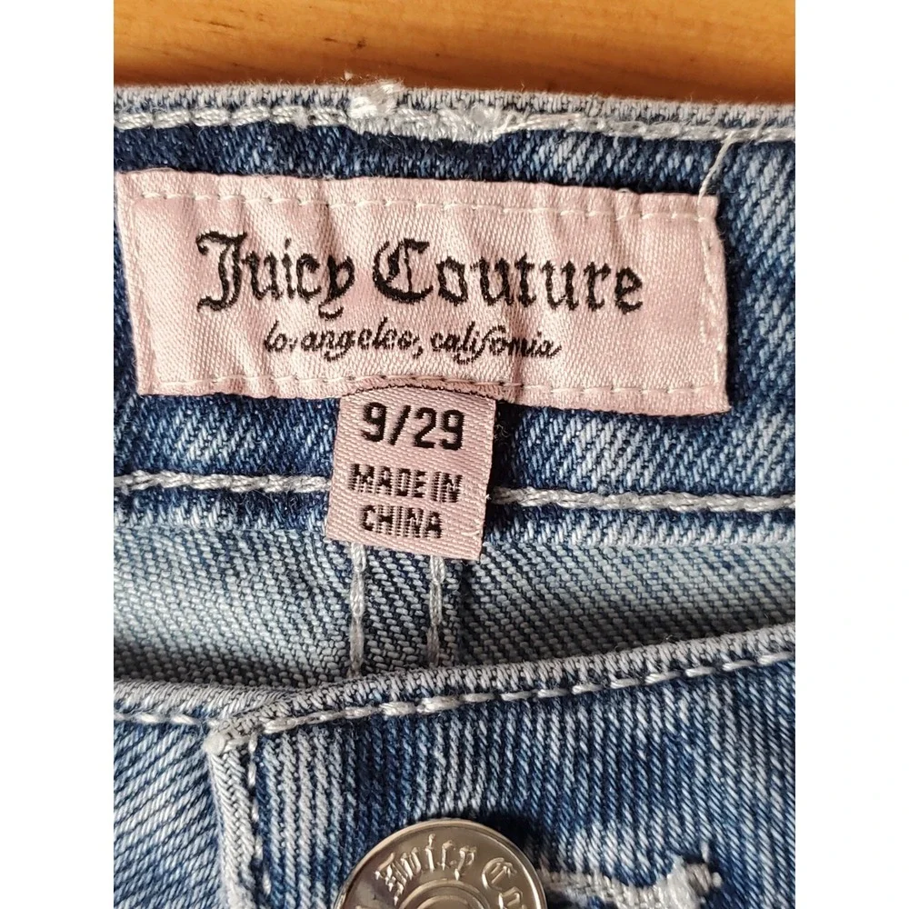 Y2K Juicy Couture Lunita Jeans Size 9 29 Rhinestone Juicy Butt Flare Leg Bottoms